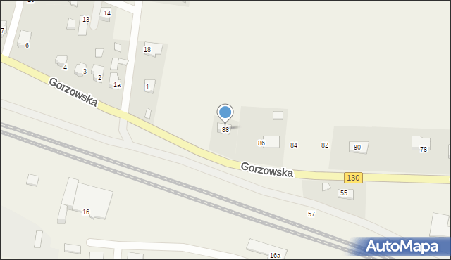 Baczyna, Gorzowska, 88, mapa Baczyna