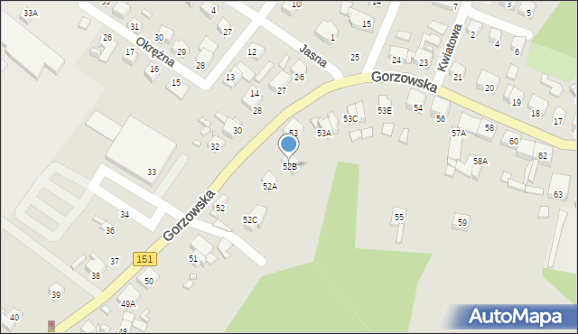 Barlinek, Gorzowska, 52B, mapa Barlinek