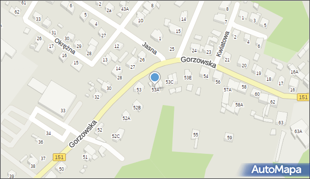 Barlinek, Gorzowska, 53A, mapa Barlinek