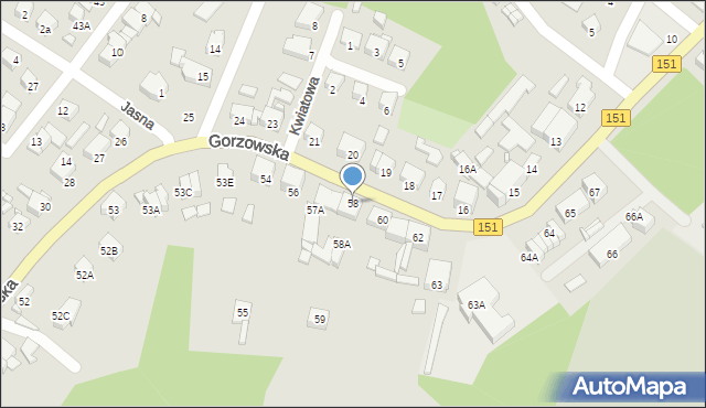 Barlinek, Gorzowska, 58, mapa Barlinek