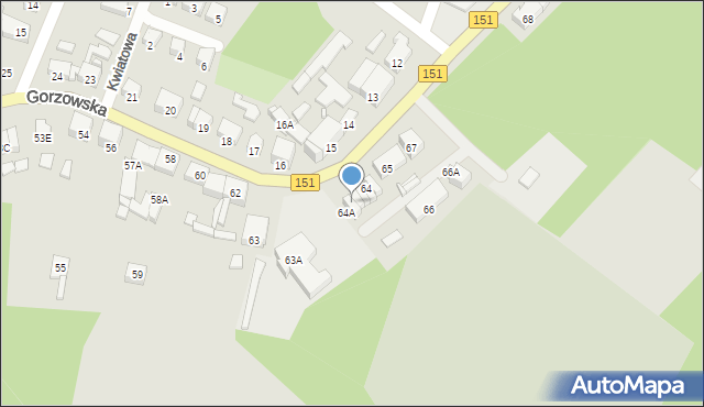 Barlinek, Gorzowska, 64B, mapa Barlinek