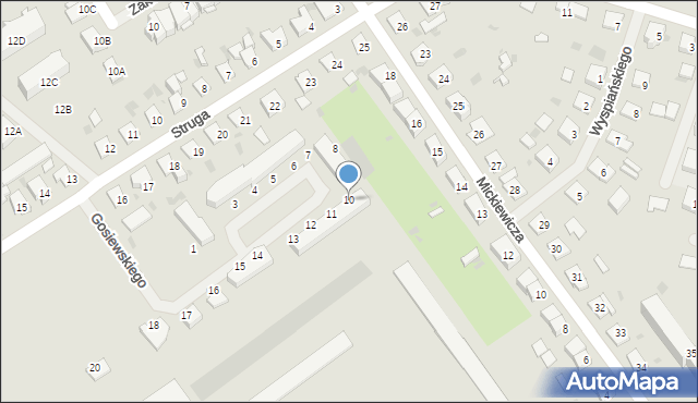 Bartoszyce, Gosiewskiego, hetm., 10, mapa Bartoszyce