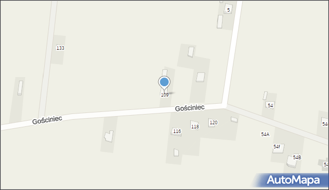 Bęczków, Gościniec, 109, mapa Bęczków