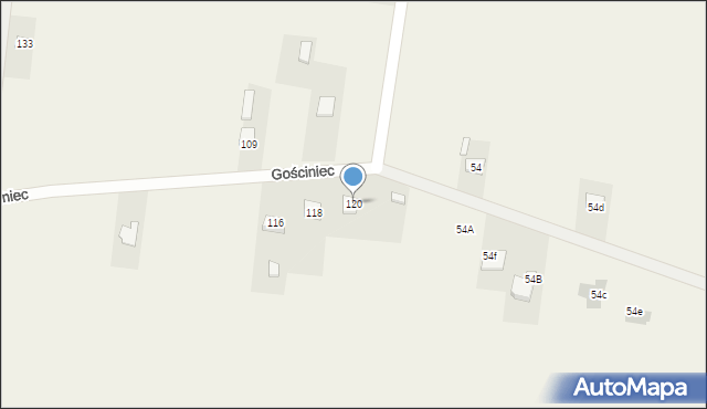 Bęczków, Gościniec, 120, mapa Bęczków