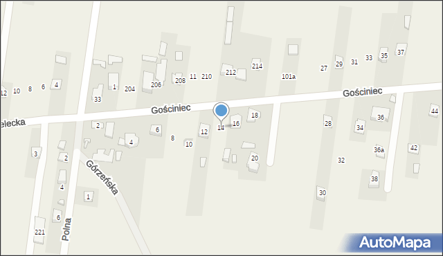 Bęczków, Gościniec, 14, mapa Bęczków