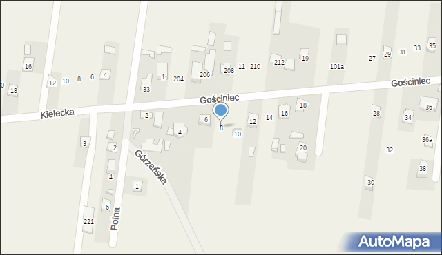 Bęczków, Gościniec, 8, mapa Bęczków