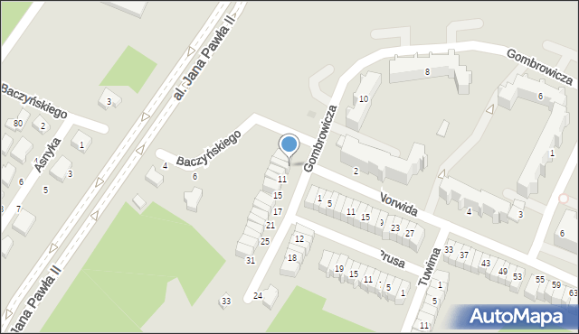 Bełchatów, Gombrowicza Witolda, 7, mapa Bełchatów