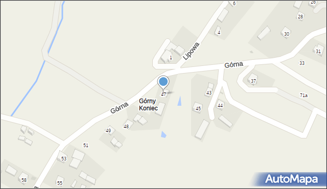 Berezka, Górna, 47, mapa Berezka
