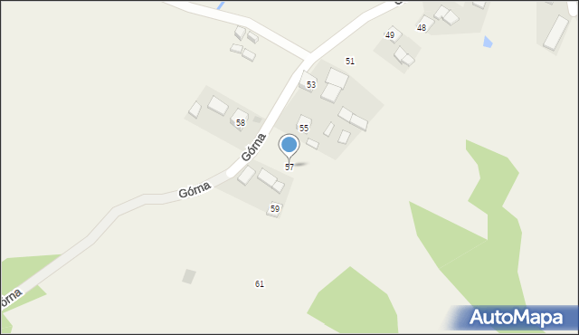 Berezka, Górna, 57, mapa Berezka