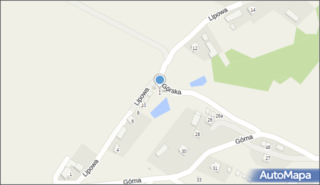Berezka, Górska, 1, mapa Berezka