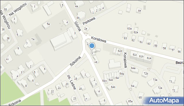 Bezrzecze, Górna, 1, mapa Bezrzecze