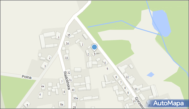 Biała, Gorzelniana, 3, mapa Biała