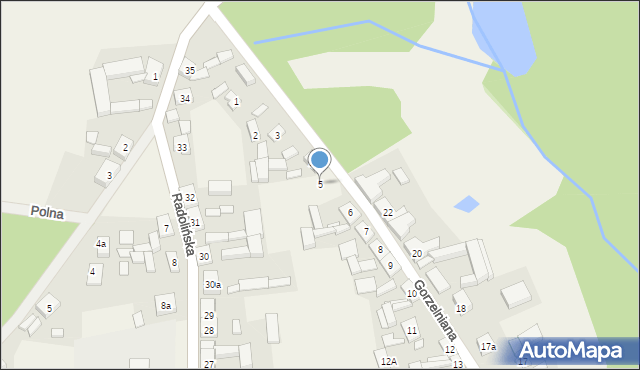 Biała, Gorzelniana, 5, mapa Biała