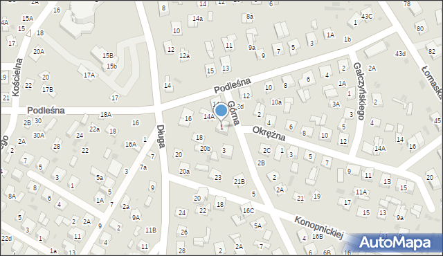 Biała Podlaska, Górna, 1, mapa Białej Podlaskiej