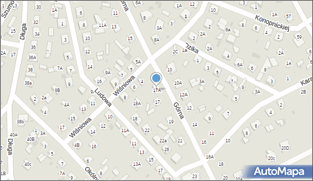 Biała Podlaska, Górna, 17A, mapa Białej Podlaskiej