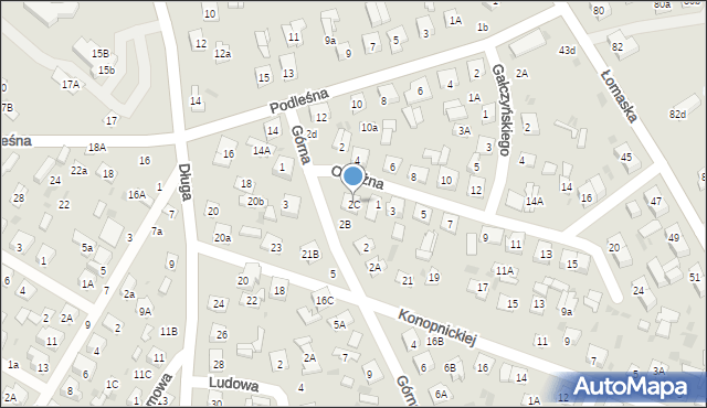 Biała Podlaska, Górna, 2C, mapa Białej Podlaskiej