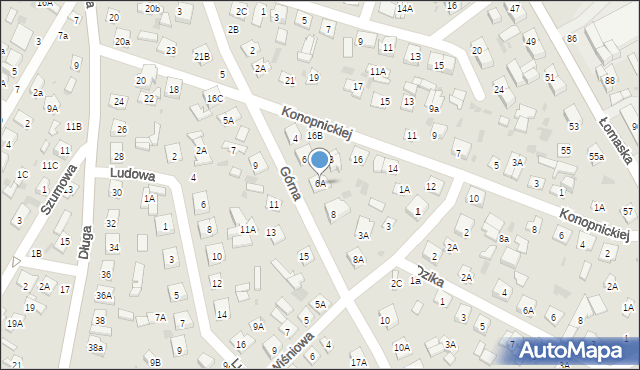 Biała Podlaska, Górna, 6A, mapa Białej Podlaskiej