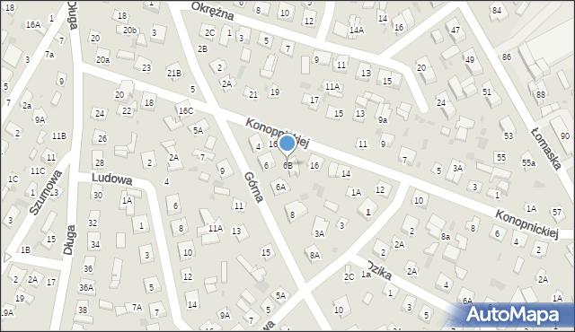 Biała Podlaska, Górna, 6B, mapa Białej Podlaskiej