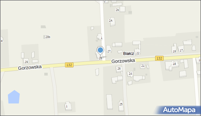 Białcz, Gorzowska, 28, mapa Białcz