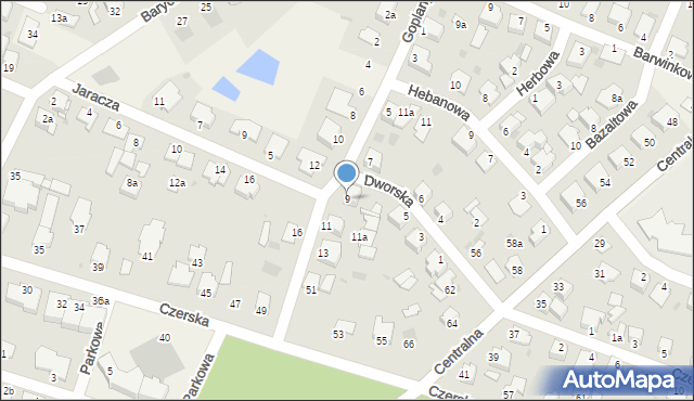 Białe Błota, Goplany, 9, mapa Białe Błota