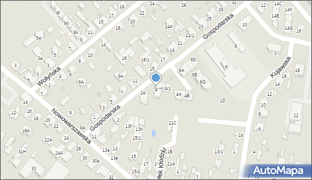 Białystok, Gospodarska, 4, mapa Białegostoku