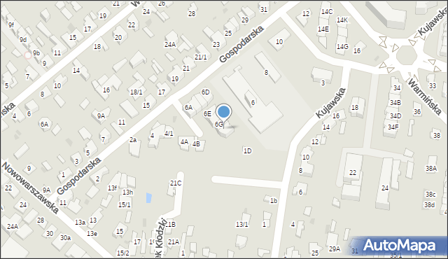 Białystok, Gospodarska, 6H, mapa Białegostoku