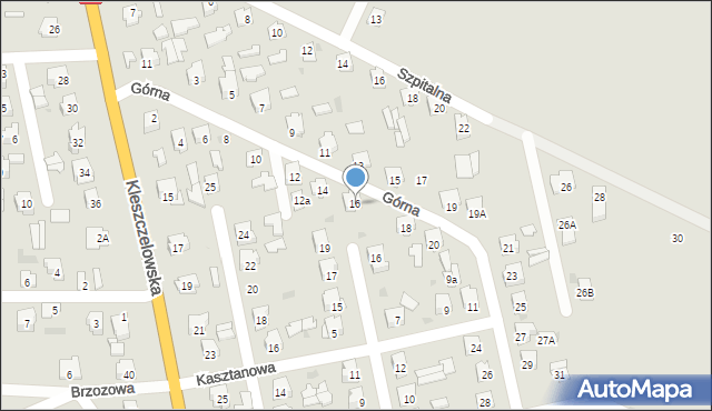Bielsk Podlaski, Górna, 16, mapa Bielsk Podlaski