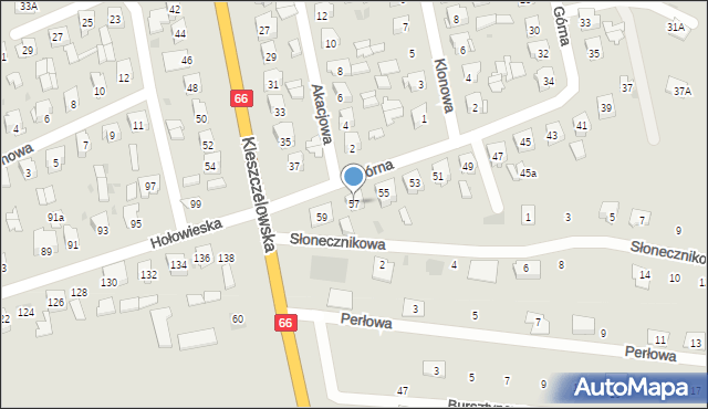 Bielsk Podlaski, Górna, 57, mapa Bielsk Podlaski