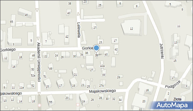 Bielsko-Biała, Gorkiego Maksyma, 38, mapa Bielsko-Białej