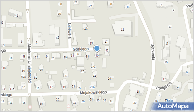 Bielsko-Biała, Gorkiego Maksyma, 40, mapa Bielsko-Białej