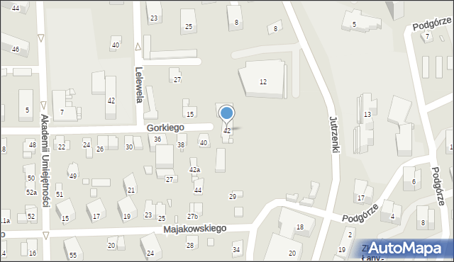 Bielsko-Biała, Gorkiego Maksyma, 42, mapa Bielsko-Białej