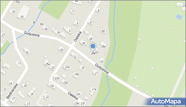Bielsko-Biała, Gościnna, 26a, mapa Bielsko-Białej