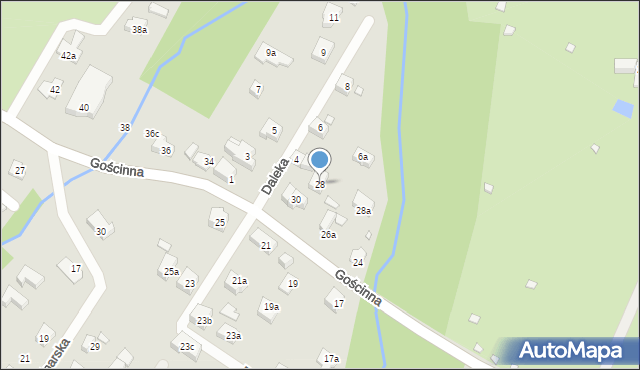 Bielsko-Biała, Gościnna, 28, mapa Bielsko-Białej