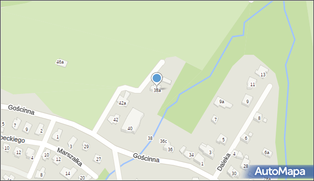 Bielsko-Biała, Gościnna, 38a, mapa Bielsko-Białej