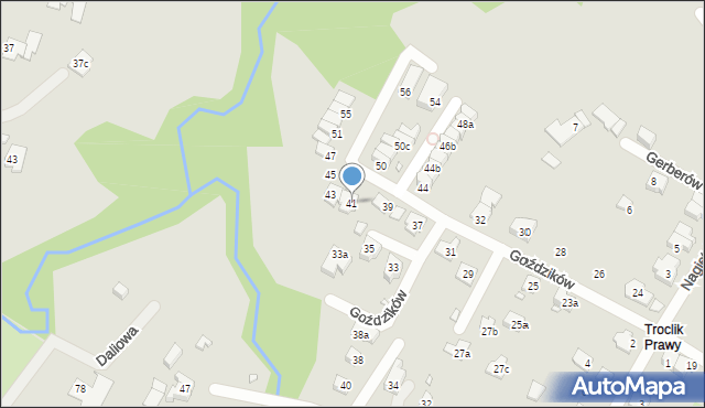 Bielsko-Biała, Goździków, 41, mapa Bielsko-Białej