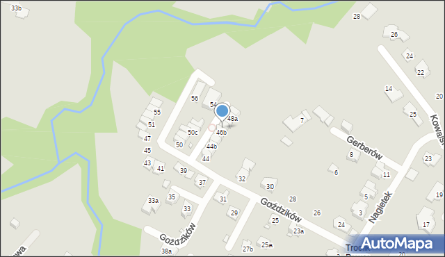 Bielsko-Biała, Goździków, 46c, mapa Bielsko-Białej