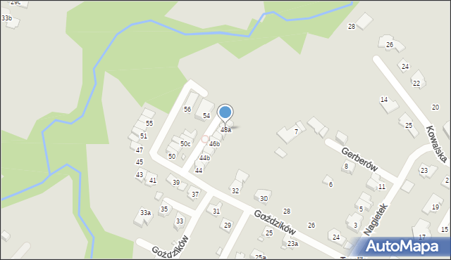 Bielsko-Biała, Goździków, 48a, mapa Bielsko-Białej