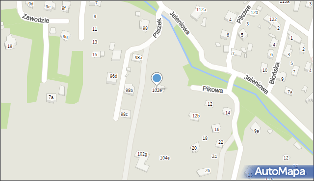 Bielsko-Biała, Górska, 102e, mapa Bielsko-Białej