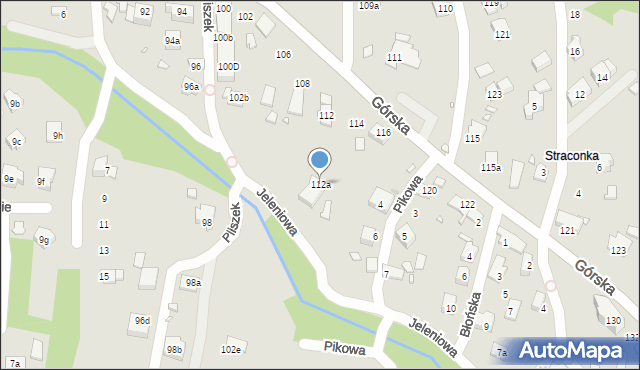 Bielsko-Biała, Górska, 112a, mapa Bielsko-Białej