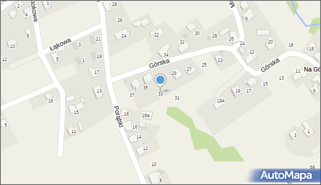 Bierna, Górska, 33, mapa Bierna