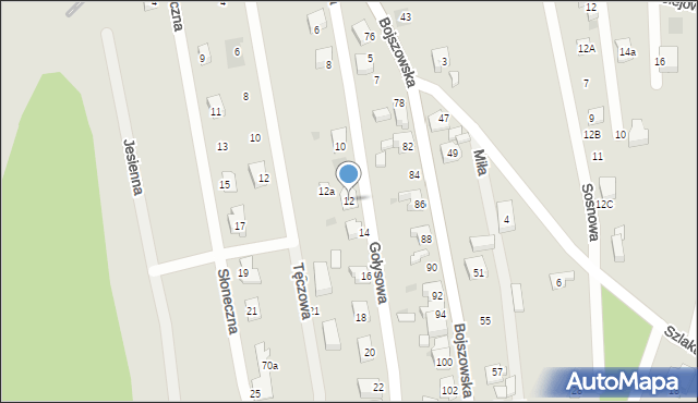 Bieruń, Gołysowa, 12, mapa Bieruń