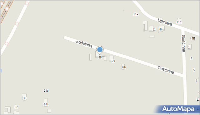 Bieruń, Gościnna, 89, mapa Bieruń