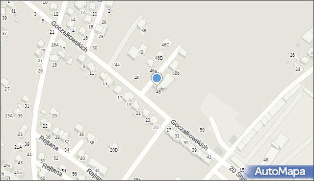 Bochnia, Goczałkowskich Julii i Wojciecha, 48a, mapa Bochni