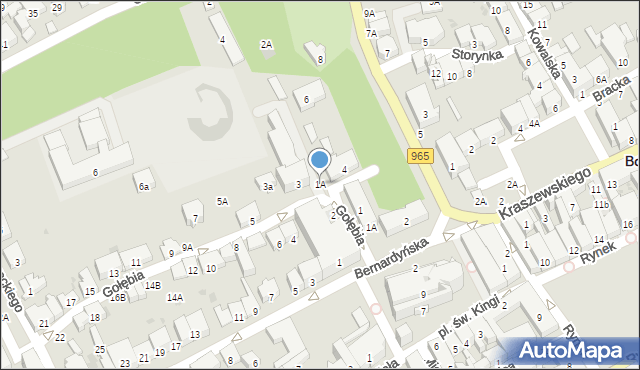 Bochnia, Gołębia, 1A, mapa Bochni