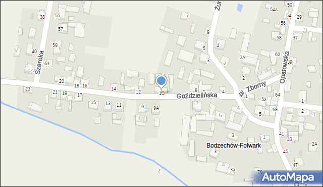 Bodzechów, Goździelińska, 10, mapa Bodzechów