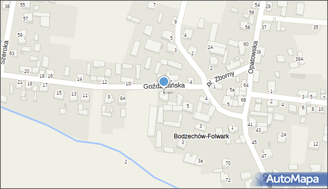 Bodzechów, Goździelińska, 7, mapa Bodzechów