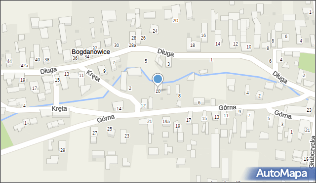 Bogdanowice, Górna, 10, mapa Bogdanowice