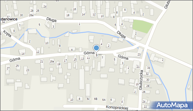Bogdanowice, Górna, 9, mapa Bogdanowice