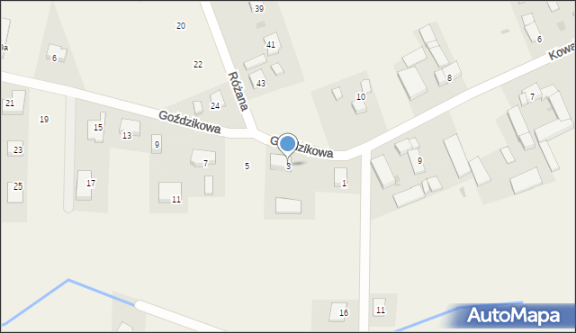 Bogdanowo, Goździkowa, 3, mapa Bogdanowo