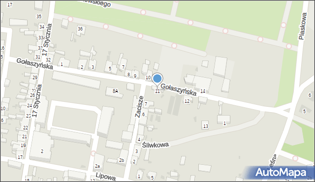 Bojanowo, Gołaszyńska, 11, mapa Bojanowo